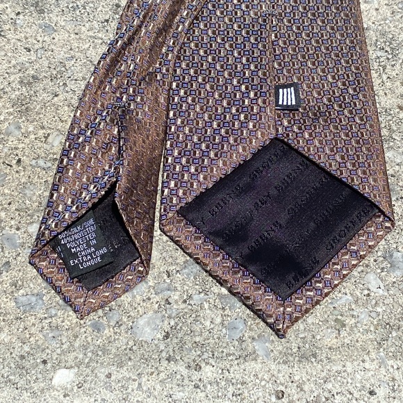 Geoffrey Beene Extra Long Reflective Geometric Sheer Gloss Mens Neck Tie - Picture 5 of 5